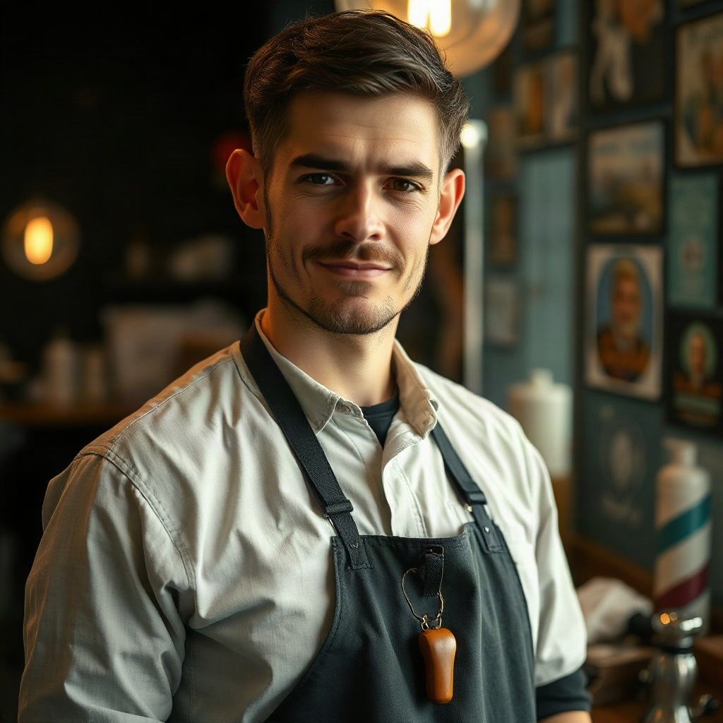 Le barbier de L'Atelier dans son salon